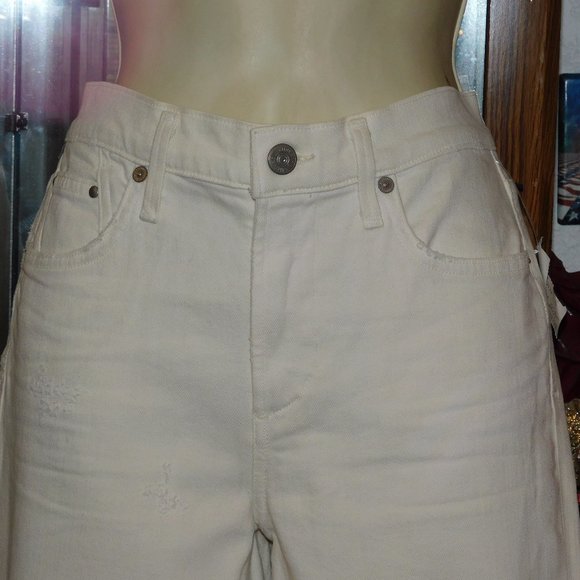 NWT $228 CITIZENS OF HUMANITY Off White Rocket Crop High Rise Skinny 27 - Picture 3 of 5